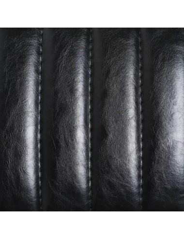 Taburete Negro-Dorado pequeño, detalle Costuras Verticales