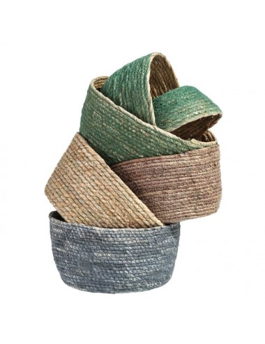Set de Tres Cestas de Fibra Natural color Verde