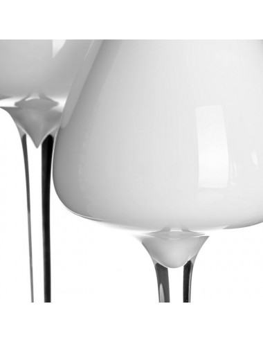 Portavelas Copa de Cristal Blanco, detalle Inferior Copa