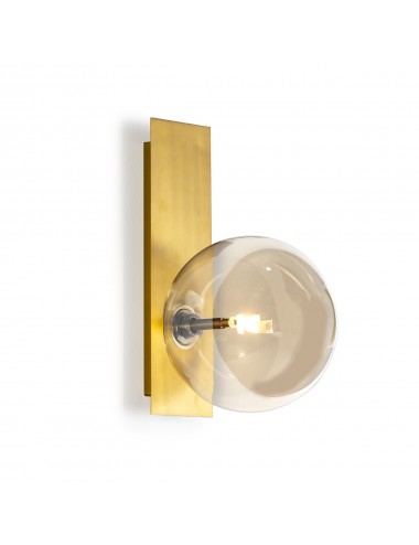 Aplique de Cristal Ámbar y Metal Dorado