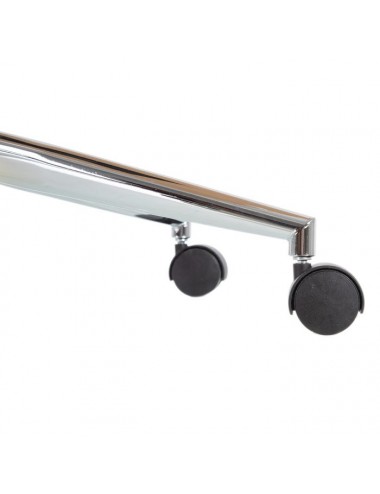 Sillón Escritorio en Natural y Negro Simil Piel, detalle Ruedas