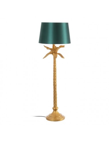 Lámpara de Suelo de Palmera con Pantalla Verde color Dorado
