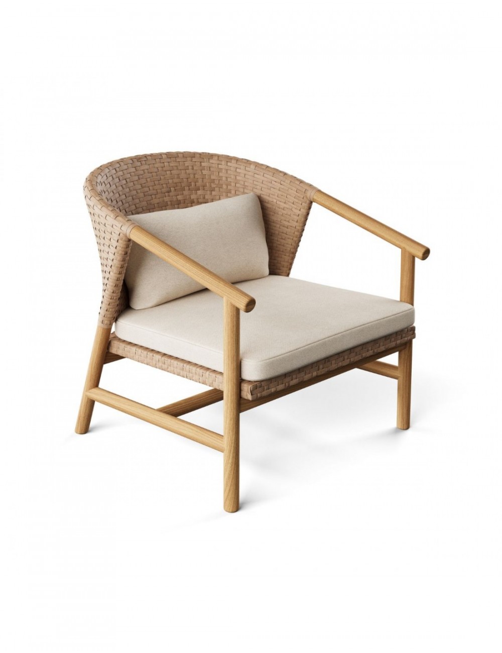 SILLÓN BAJO DE TECA NATURA Y RESINA 66,5x73x73 CM