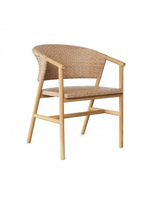 SILLA DE TECA COLOR NATURAL CON RESPALDO DE RESINA 56x60,5x78 CM