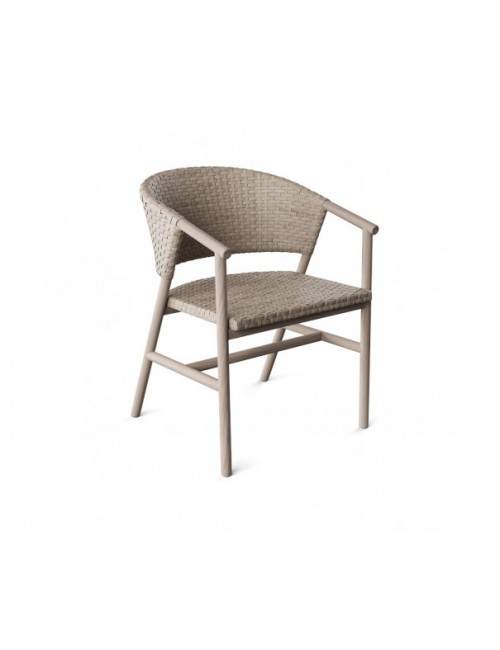 SILLA DE TECA ENVEJECIDA Y RESINA COLOR GRIS