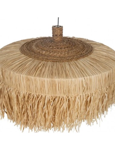 LÁMPARA TECHO DE FIBRA NATURAL ILUMINACIÓN 80 X 80 X 45 CM