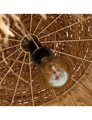 LÁMPARA TECHO DE FIBRA NATURAL ILUMINACIÓN 50 X 50 X 35 CM